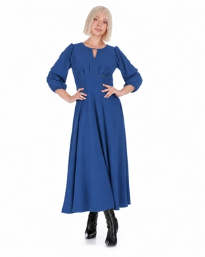 Robe bleu marine à manches longues | Robes - 1