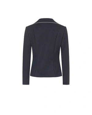 Jachetă de damă bleumarin cu bordură contrastantă | Sacouri | Dikastore.ro - 6 Jachetă de damă bleumarin cu bordură contrastantă | Sacouri - 6