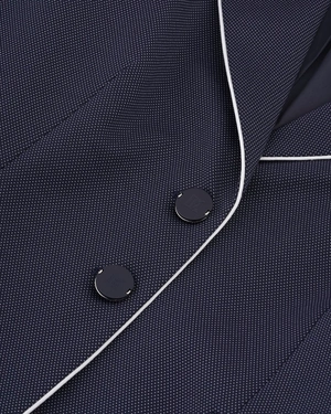 Jachetă de damă bleumarin cu bordură contrastantă | Sacouri | Dikastore.ro - 7 Jachetă de damă bleumarin cu bordură contrastantă | Sacouri - 7