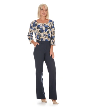 Navy blue women's straight-leg trousers made from recycled fabric | Trousers | Dika.com - 2 Navy blue women's straight-leg trousers made from recycled fabric | Trousers - 2