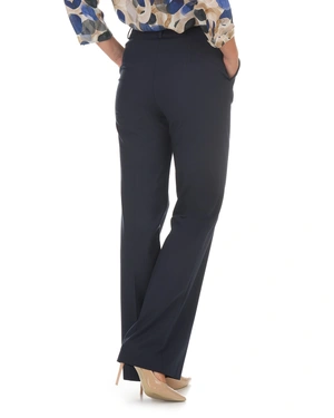 Navy blue women's straight-leg trousers made from recycled fabric | Trousers | Dika.com - 3 Navy blue women's straight-leg trousers made from recycled fabric | Trousers - 3
