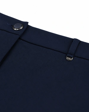 Navy blue women's tapered trousers made from recycled fabric | Trousers - 4