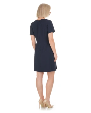 Rochie bleumarin cu panou plisat în partea de jos | Rochii | Dikastore.ro - 2 Rochie bleumarin cu panou plisat în partea de jos | Rochii - 2