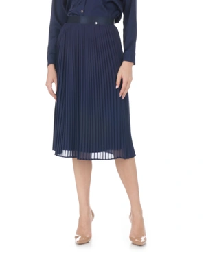 Navy pleated midi skirt | Skirts - 1