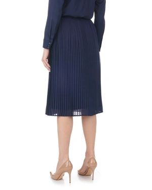 Navy pleated midi skirt | Skirts - 2