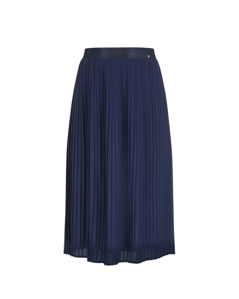 Navy pleated midi skirt | Skirts