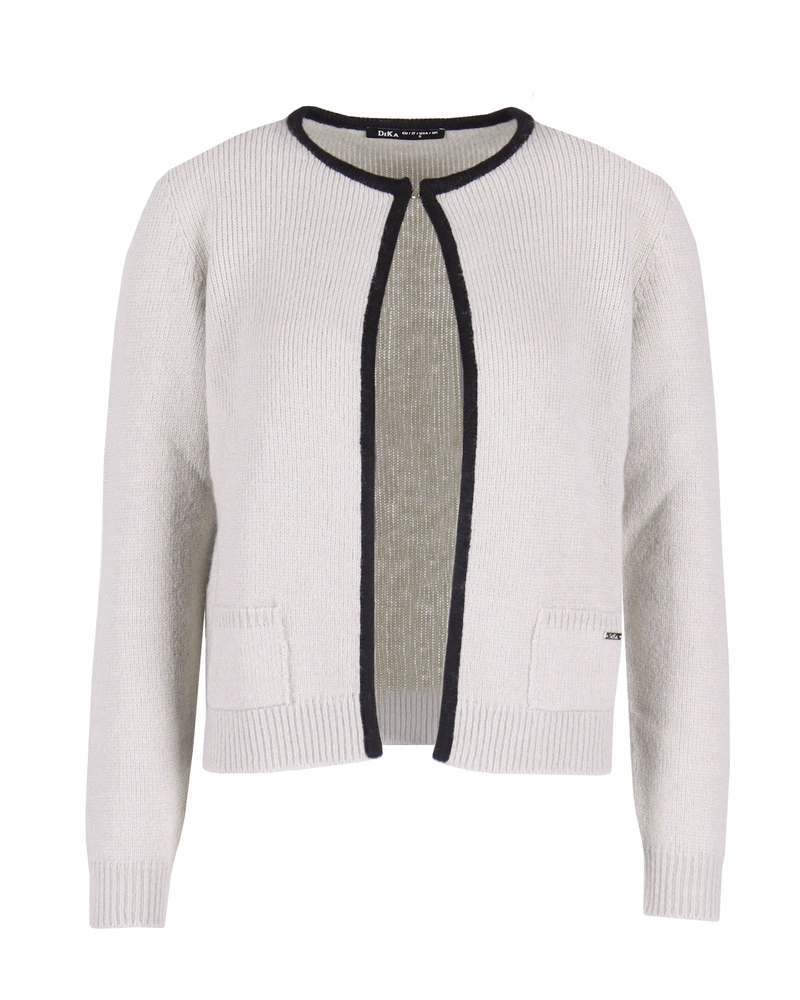 Open cardigan with contrasting edging | Knitwear