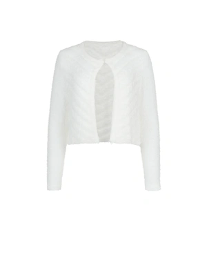 Open fluffy cardigan in white | COLLECTION - 3