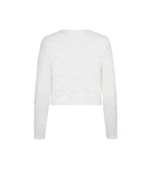 Open fluffy cardigan in white | COLLECTION - 4