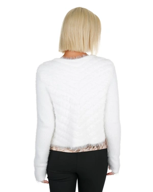 Open fluffy cardigan in white | COLLECTION - 8