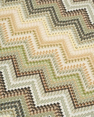 Openwork knitted blouse with wave pattern in beige-green | T-shirts - 10