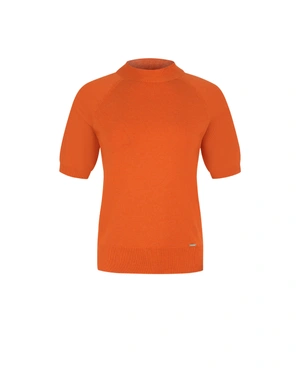 Orange knitted top in lyocell and wool | NEW | Dika.bg Orange knitted top in lyocell and wool | NEW