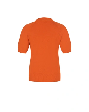 Orange knitted top in lyocell and wool | NEW | Dika.bg - 4 Orange knitted top in lyocell and wool | NEW - 4