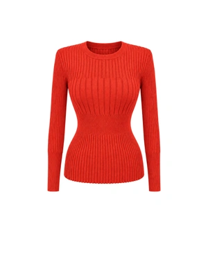 Orange wool women’s knitted blouse | Pullovers | Dika.com Orange wool women’s knitted blouse | Pullovers
