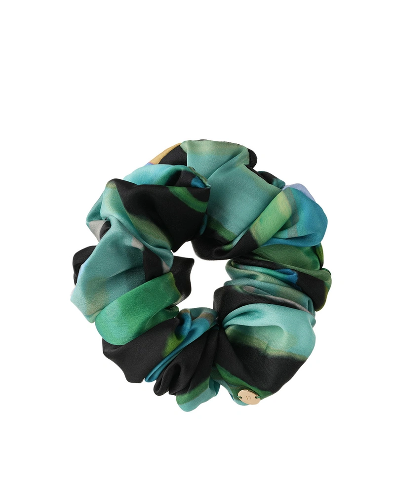 Oversized scrunchie with stylized leaves | Scrunchies