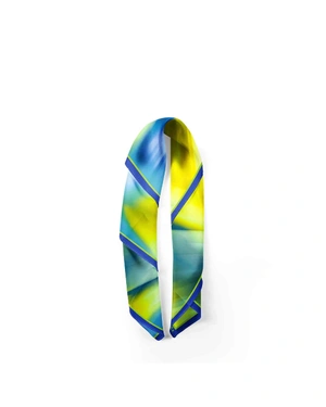 Pareo with an abstract blue-green pattern | Scarfs - 1