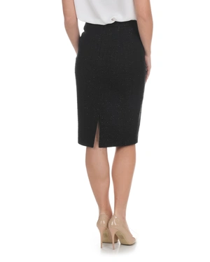 Pencil skirt in black cotton tweed with subtle sequins | Skirts - 9