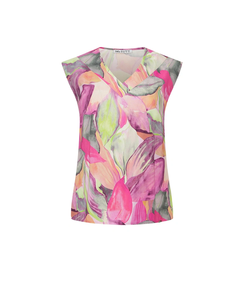 Pink and green sleeveless blouse | OUTLET SUMMER