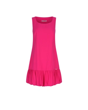 Rochie de vară roz cu două straturi și volane din | Casual - 1