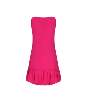 Rochie de vară roz cu două straturi și volane din | Casual - 2