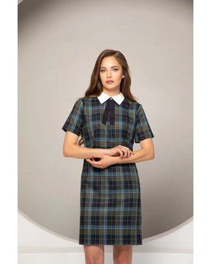 Rochie in carouri cu guler | Rochii si Salopete - 6