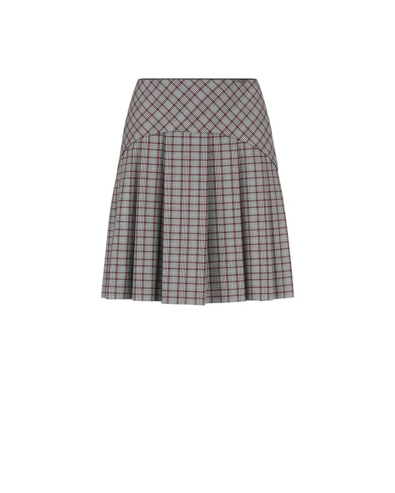 Plaid pleated skirt in gray and burgundy | Skirts and Shorts