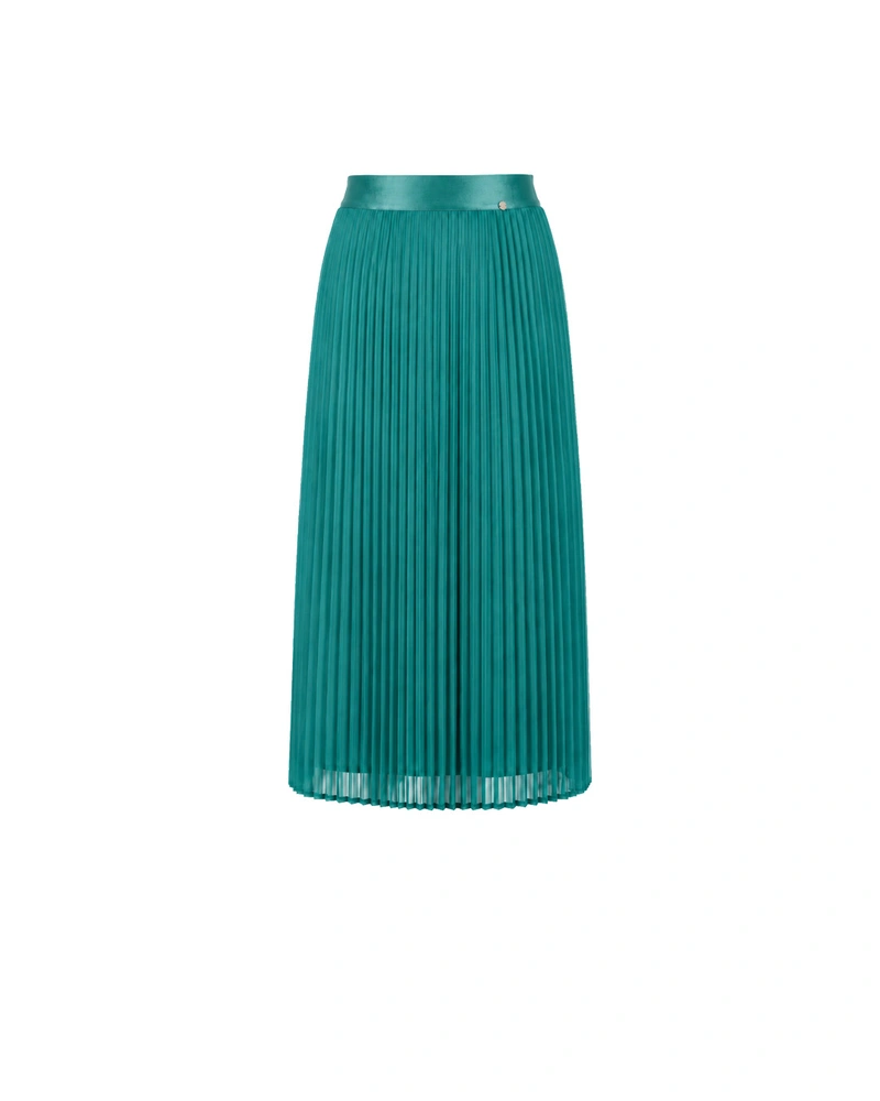 Pleated skirt in an Eucalyptus shade with a flowing silhouette | Skirts