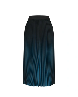 Jupe plissée en dégradé noir–bleu pétrole | Jupes - 8