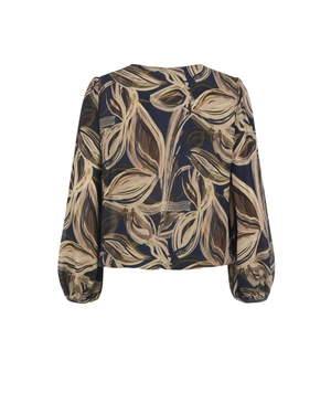 Bluza od rajona sa kontrastnim stilizovanim printom | NOVO - 4