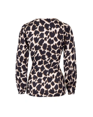 Rayon blouse with waist band, animal print | Blouses | Dika.test - 1 Rayon blouse with waist band, animal print | Blouses - 1