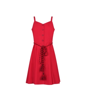 Red cotton summer dress with straps | SUMMER COLLECTION - 3