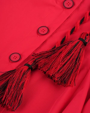 Red cotton summer dress with straps | SUMMER COLLECTION - 5