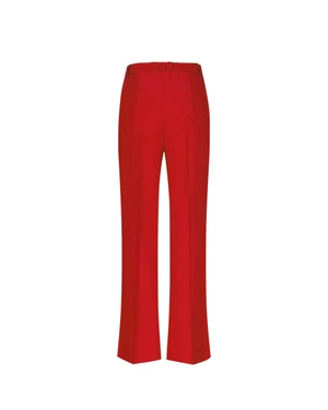 Red summer trousers with crease and fabric belt with DiKa logo | OUTLET SUMMER | Outlet DiKa - 1 Red summer trousers with crease and fabric belt with DiKa logo | OUTLET SUMMER - 1