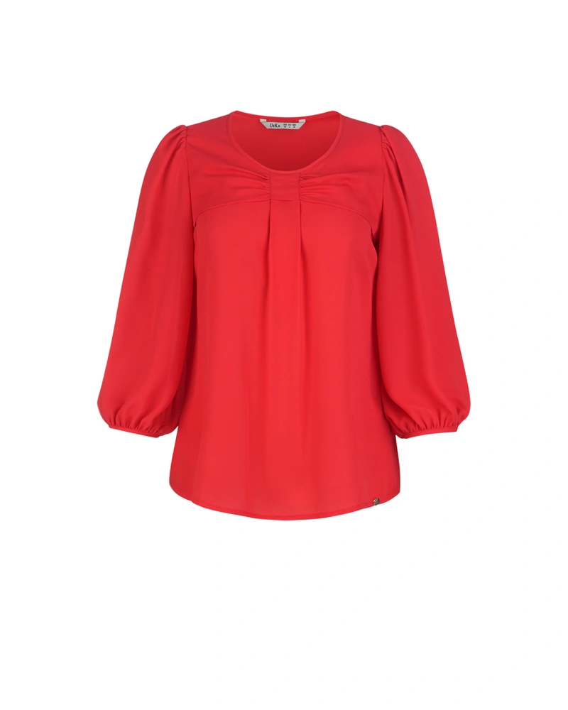 Red women’s mousseline blouse with an airy silhouette | Blouses