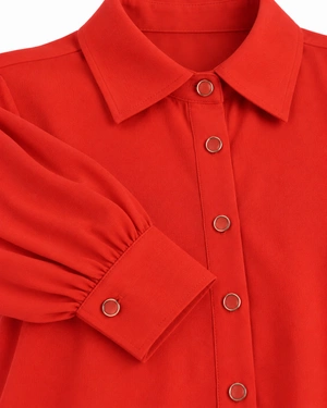 Red women’s viscose and rayon shirt | Shirts - 2