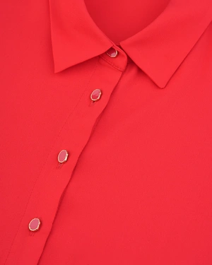 Red women’s viscose and rayon shirt | Shirts - 3