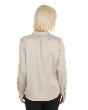 Chemise satinée en nuance beige |  - 4