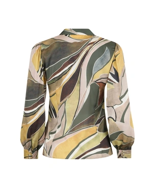 Satin shirt with an abstract print | Blouses and Shirts - 1