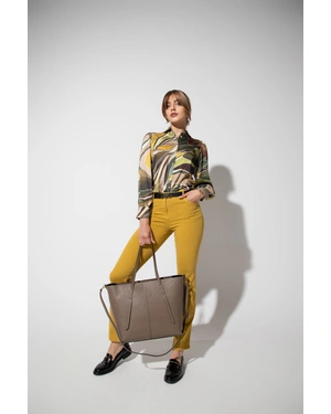 Satin shirt with an abstract print | Blouses and Shirts - 2