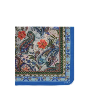 Фишу със стилизиран индийски мотив в синьо-зелената гама | НОВО - 5