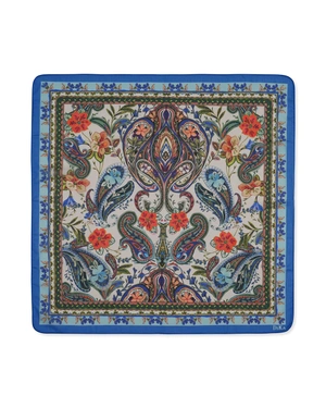 Фишу със стилизиран индийски мотив в синьо-зелената гама | НОВО - 6