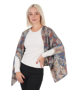 Scarf with paisley motifs, with wool blend | Scarfs - 1
