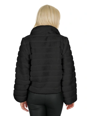 Short black faux fur coat | Jackets and Coats - 4