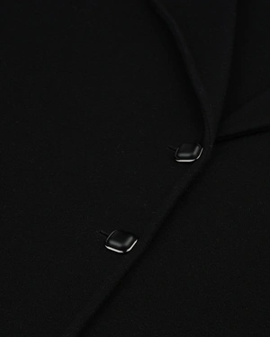 Short black wool coat – poncho style | Jackets and Coats - 2