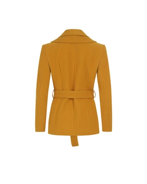 Short wool coat in mustard color | COLLECTION - 7