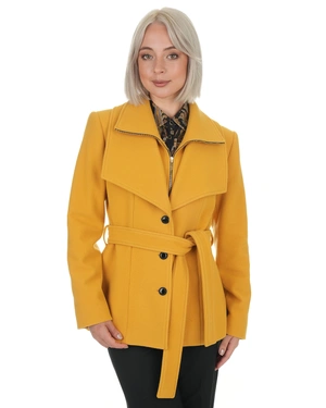 Short wool coat in mustard color | COLLECTION - 9