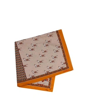 Silk scarf in beige-orange tones | ACCESSORIES - 4