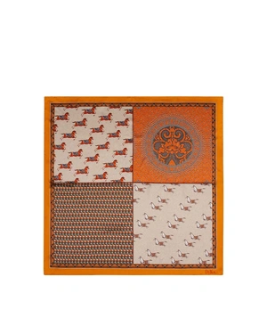 Silk scarf in beige-orange tones | ACCESSORIES - 7