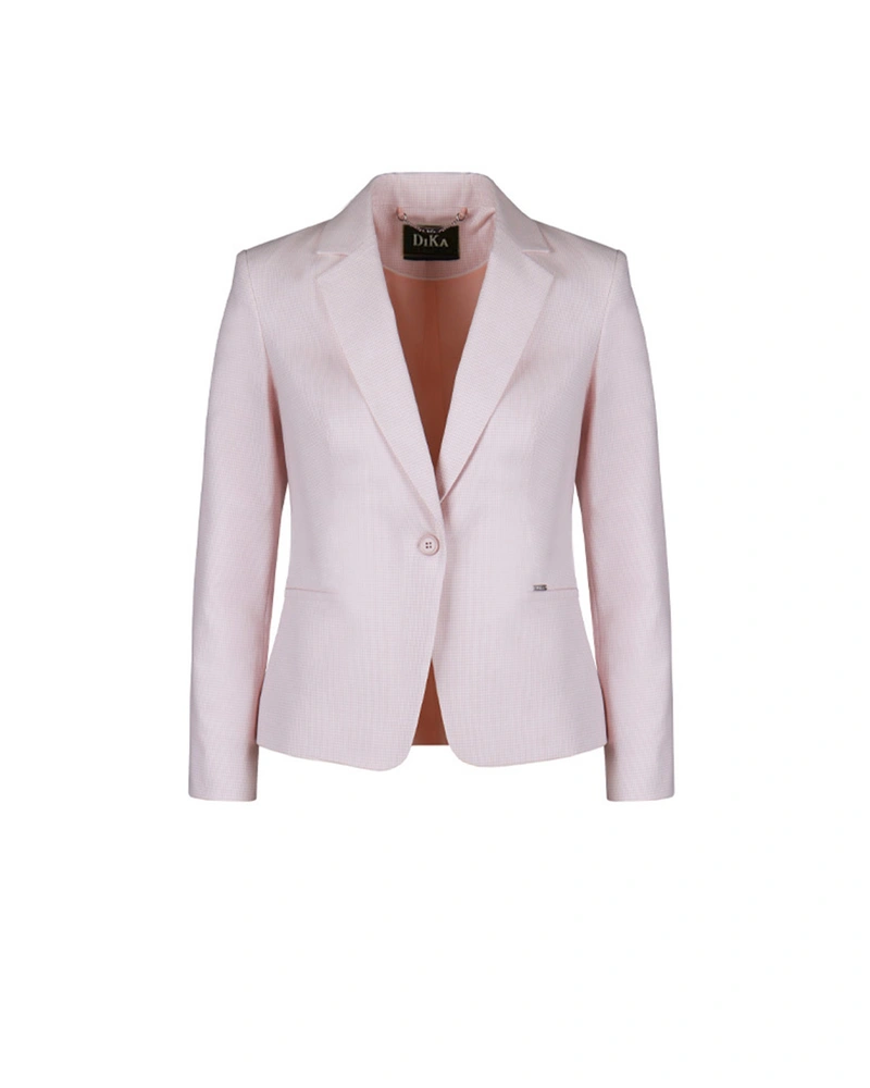 Single-breasted blazer in fine light pink houndstooth | Jackets and Blazers | Dika.bg Single-breasted blazer in fine light pink houndstooth | Jackets and Blazers