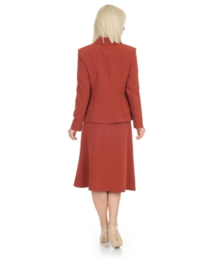 Veste de costume business simple boutonnage en couleur brique mate | COLLECTION - 14